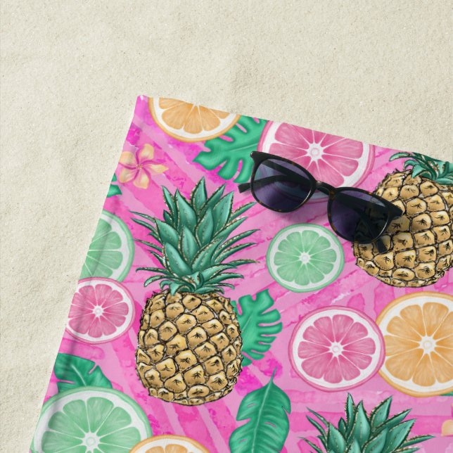 Serviette De Plage Beach Summer Pattern  (En situation)