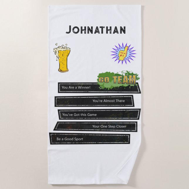 Serviette De Plage Beach Towel Go Team Beer (Devant)