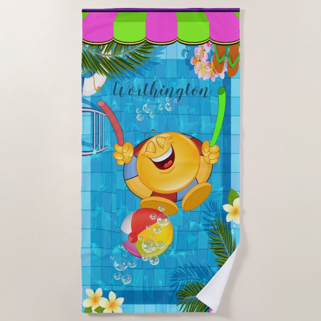 Serviette De Plage Beach Towers Pool Sourires 2 (Devant)