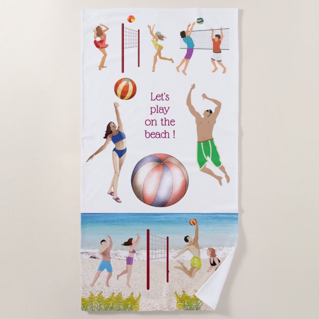 Serviette De Plage Beach Volleyball Beach Towne (Devant)
