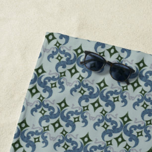 Serviette De Plage Beau motif ethnique de Damas pointillisme