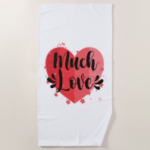 Serviette De Plage Beaucoup d'amour, grand coeur