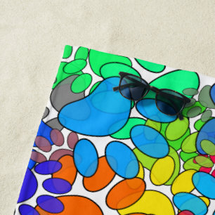 Serviette De Plage Beaucoup D'Empreintes de pattes De Chiens Partout