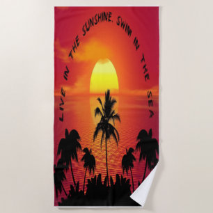 Serviette De Plage Beaux couchers de soleil modernes sur la plage