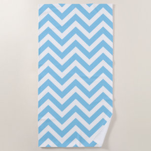 Serviette De Plage Bébé Bleu et Blanc Grandes Dimensions Chevron