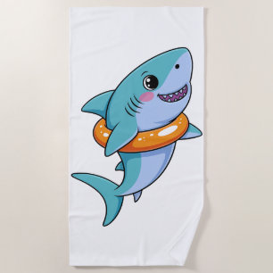 Serviette De Plage Bébé Requin Mignon Avec Flotteur Enfants