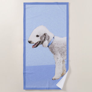 Serviette De Plage Bedlington Terrier Peinture - Art Chien original