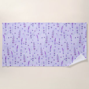 Serviette De Plage Belle Aquarelle violette Lavande Flower