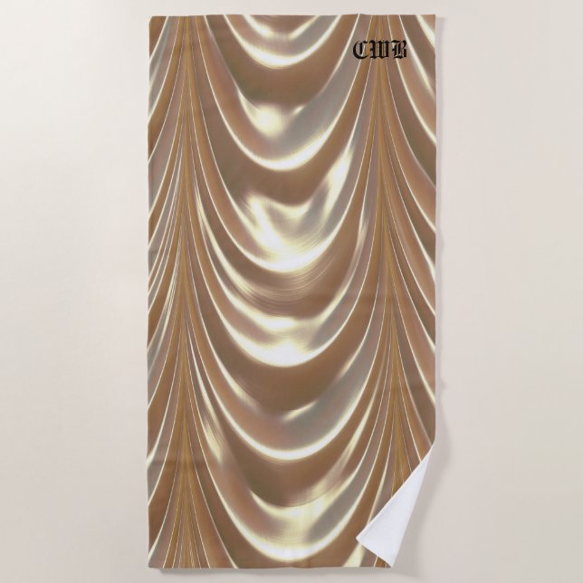 Serviette De Plage Belle Drape Élégant Monogramme Motif (Devant)