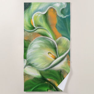 Serviette De Plage Belle Fleur de Calla Lily - Dessin en fonte