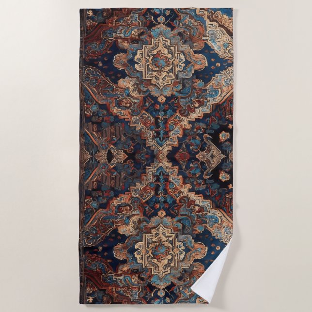 Serviette De Plage Belle Perse Ancien Motif Collection Moderne (Devant)