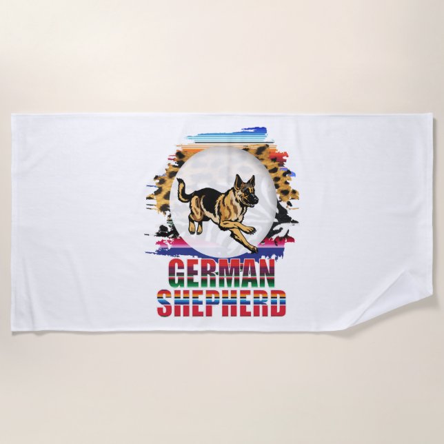 Serviette De Plage Berger allemand (Devant)