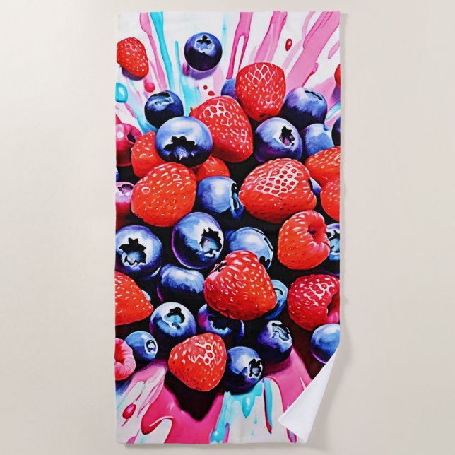 Serviette De Plage Berry Blast : Fruit Fun (Devant)