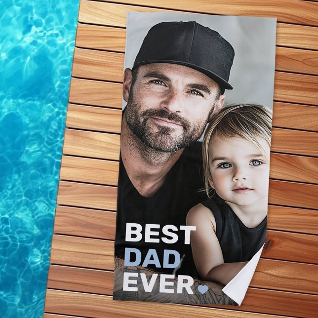 Serviette De Plage Best dad ever photo heart fathers day (Best dad ever photo heart fathers day beach towel)