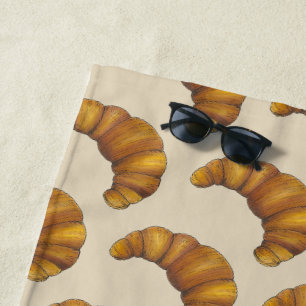 Serviette De Plage Beurre Croissant Français Pâtisserie Boulangerie P