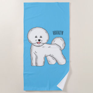 Serviette De Plage Bichon frise dog dessin animé