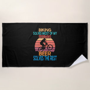Serviette De Plage Bière Et Vélo Anniversaire