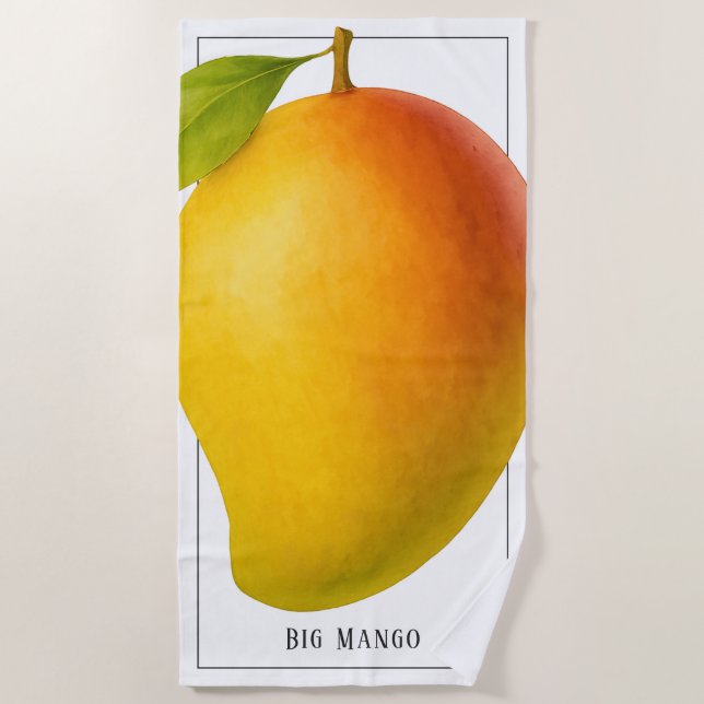 Serviette De Plage Big Mango, Sweet Fruit and Name (Devant)