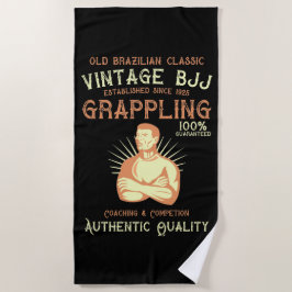 Serviette De Plage BJJ Vieux brésilien Classic Grappling style rétro