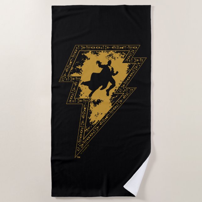Serviette De Plage Black Adam Distressed Lightning Bolt Graphic (Devant)