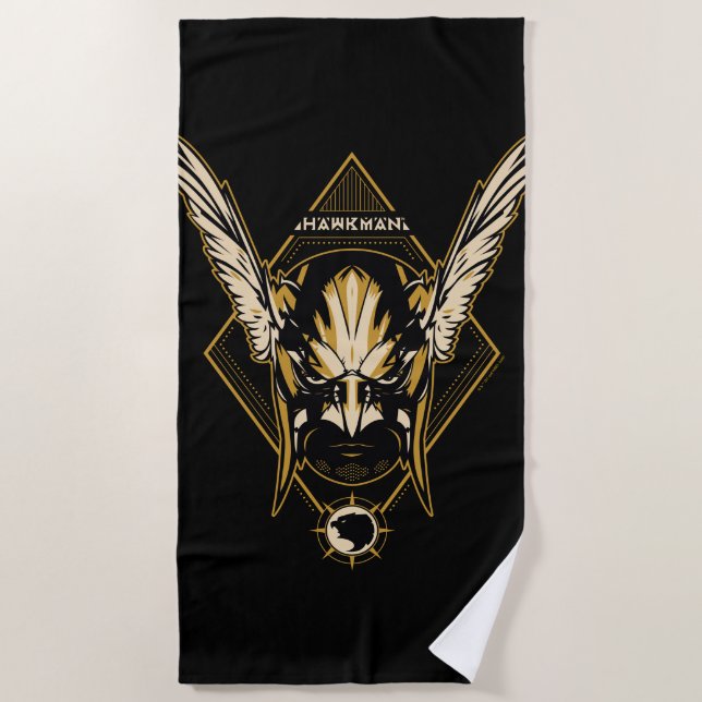 Serviette De Plage Black Adam | Hawkman Casque graphique (Devant)