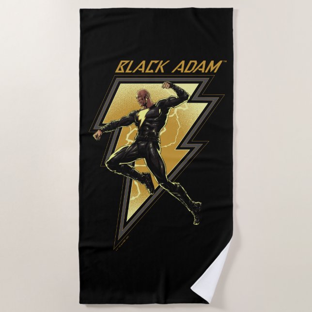 Serviette De Plage Black Adam Lightning Bolt Illustration du caractèr (Devant)