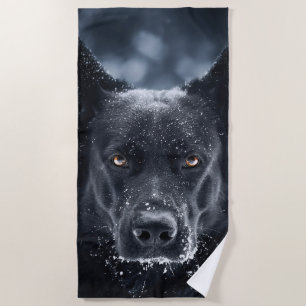 Serviette De Plage Black German Shepherd