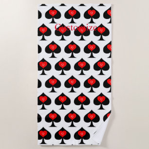 Serviette De Plage Black Spades Red Hearts Thunder_Cove