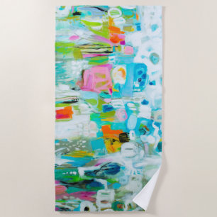 Serviette De Plage Bleu Abstrait