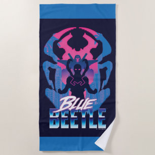 Serviette De Plage Bleu Beetle Rétrowave contre graphique
