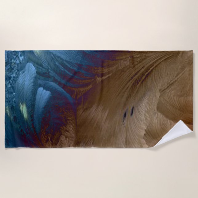 Serviette De Plage Bleu doré (Devant)