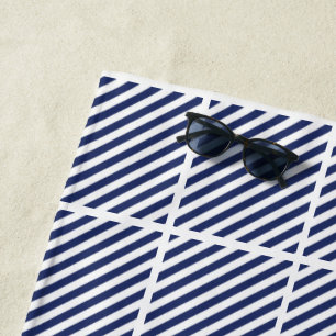 Serviette De Plage Bleu Et Blanc Drôle