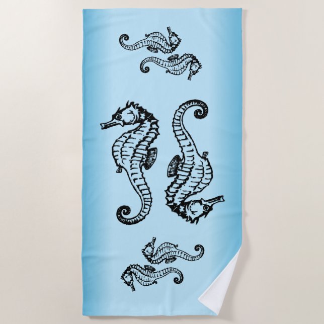 Serviette De Plage Bleu marin (Devant)