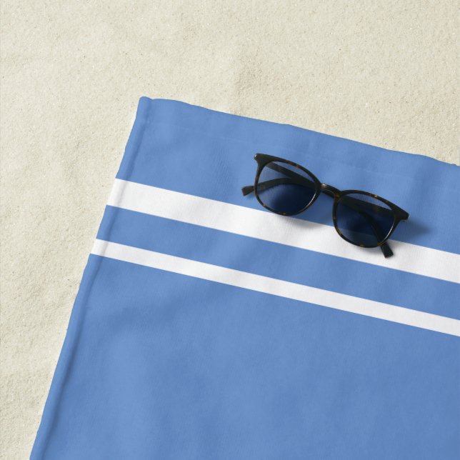 Serviette De Plage Bleu Marine Ancre nautique club bateau marina (En situation)