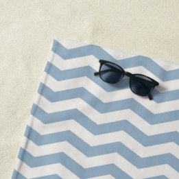 Serviette De Plage Bleu pastel motif géométrique à rayures zig zag