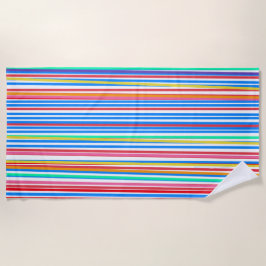 Serviette De Plage Bleu Rouge Jaune