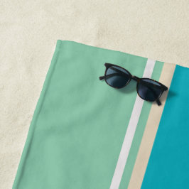 Serviette De Plage Bleu turquoise, vert et Turquoise Grandes T