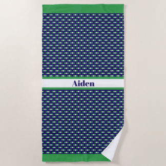 Serviette de plage bleu vert Circular