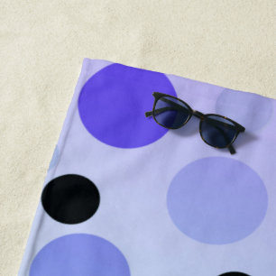 Serviette De Plage Bleu Violet Et Vert Pois,