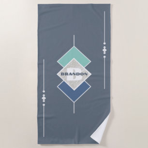 Serviette de plage bleue personnalisée