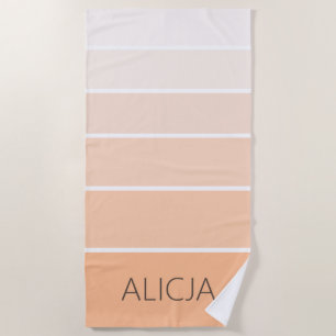 Serviette De Plage Blocs de couleurs - Pêcher Fuzz Nom élégant