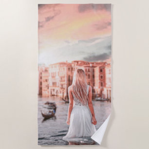 Serviette De Plage Blondie Dans Venise Romantique