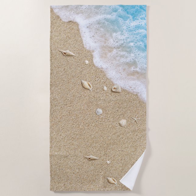 Serviette De Plage Blue Beach Waves (Devant)