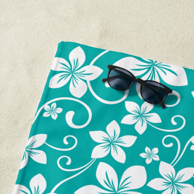 SERVIETTE DE PLAGE BLUE HAWAII (TURQUOISE) (En situation)