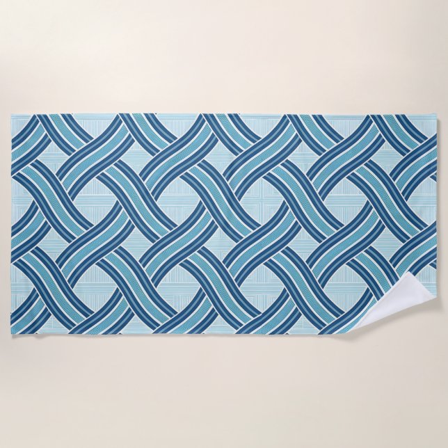 Serviette De Plage Blue Lines Pattern (Devant)