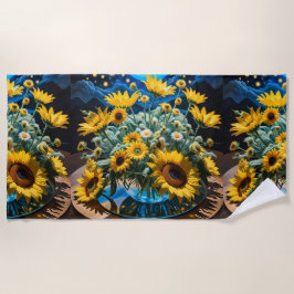 Serviette De Plage Bodegón Flores y Noche 1 - 001