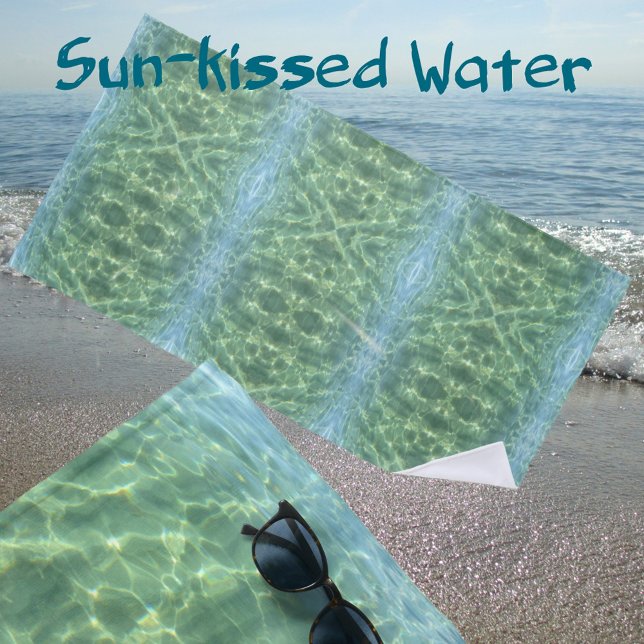 Serviette De Plage Boho Chic Tropical Eau Aquamarine (Créateur téléchargé)