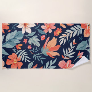 Serviette De Plage Boho Garden Whimsy - Floral Pattern Beach Towne