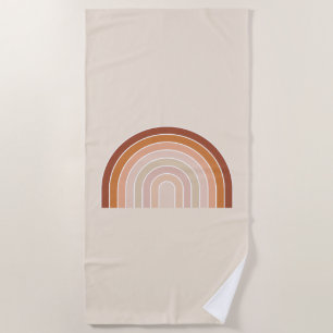 Serviette De Plage Boho Rainbow Beige Terracotta