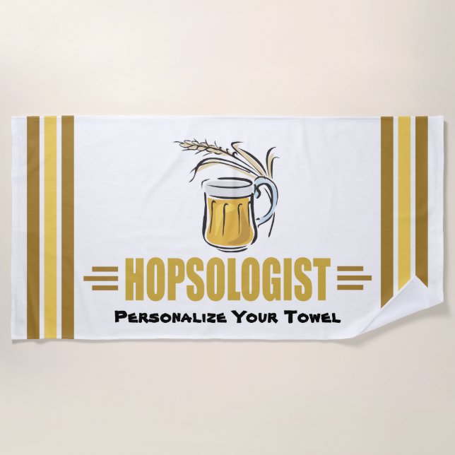 Serviette De Plage Boire de la bière amusante (Devant)